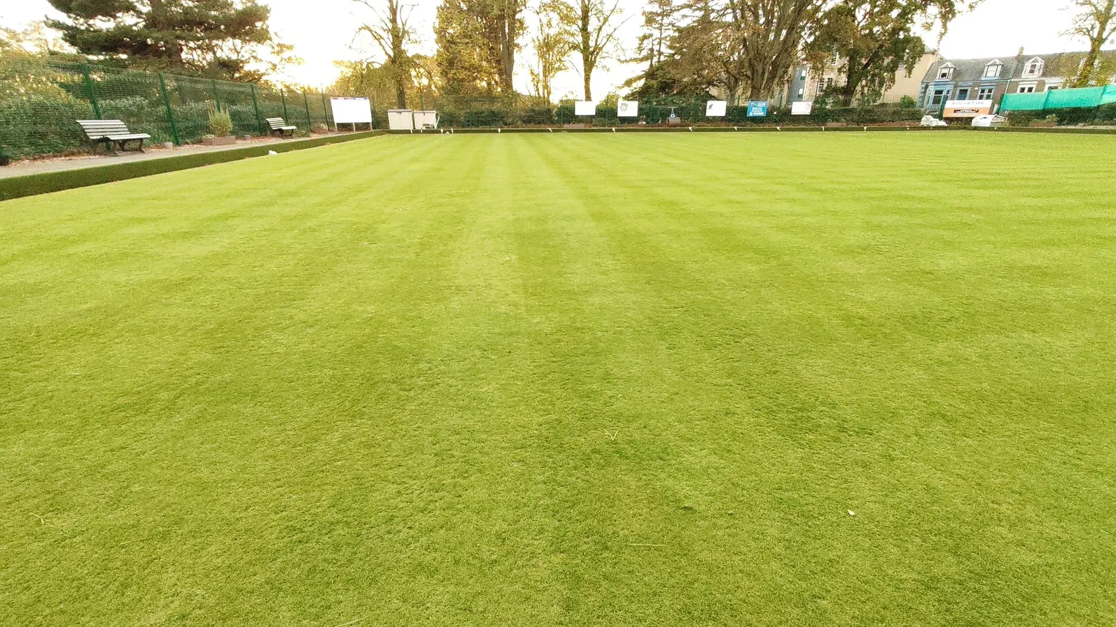 The striped green at Baxter Park Bowling Club
