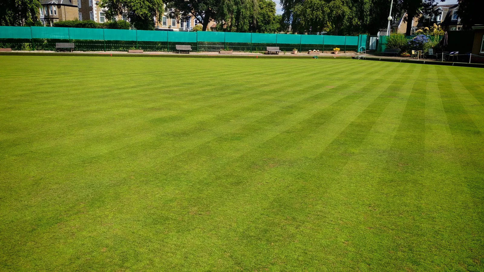 The freshly cut green at Baxter Park Bowling Club